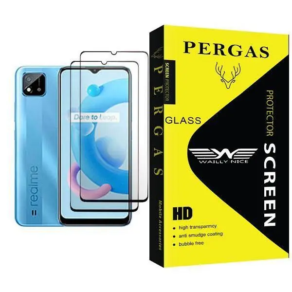 محافظ صفحه نمایش وایلی نایس مدل Pergas Glass MIX002 مناسب برای گوشی موبایل ریلمی C20A بسته دو عددی Waily Nice Pergas Glass MIX002 Screen Protector For Realme C20A Pack Of 2