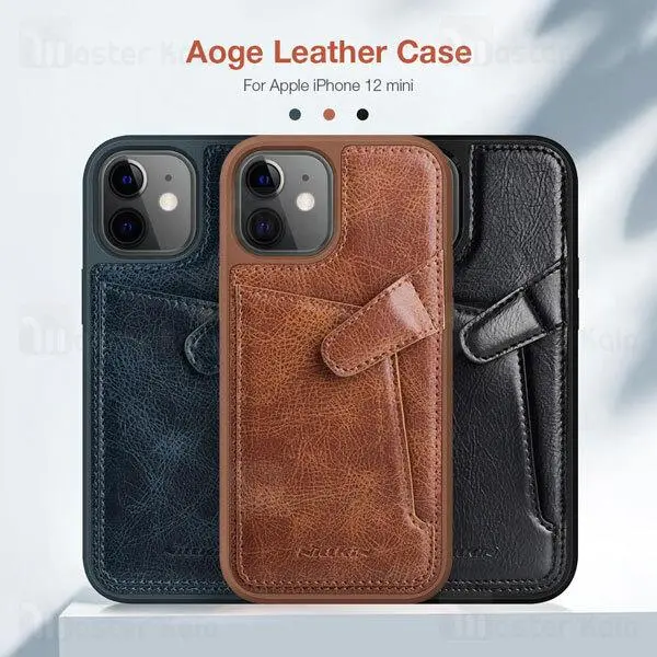 قاب چرمی نیلکین آیفون Apple iPhone 12 Mini Nillkin Aoge Leather Cover Case - 2