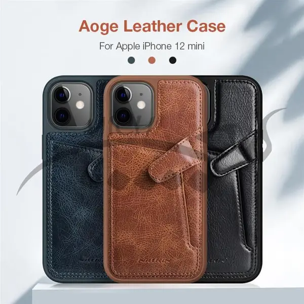 قاب چرمی نیلکین آیفون Apple iPhone 12 Mini Nillkin Aoge Leather Cover Case - 5