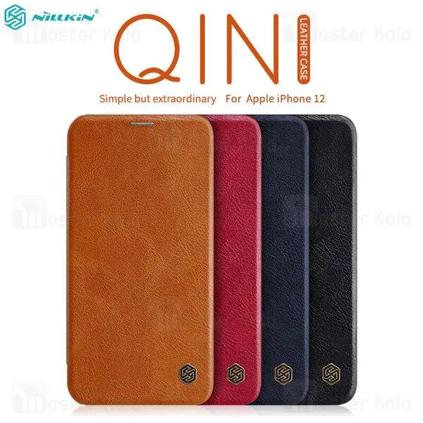 کیف چرمی نیلکین آیفون Apple iPhone 12 Nillkin Qin Leather Case - 5