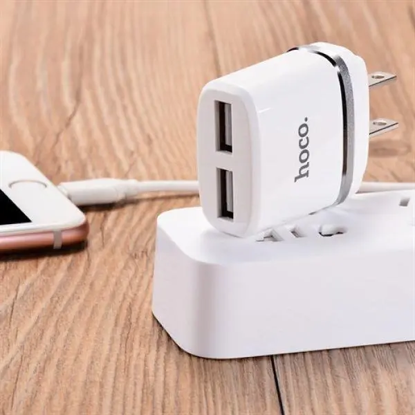 شارژر دیواری 2 پورت هوکو Hoco C12A Dual USB Charger همراه با کابل - 3