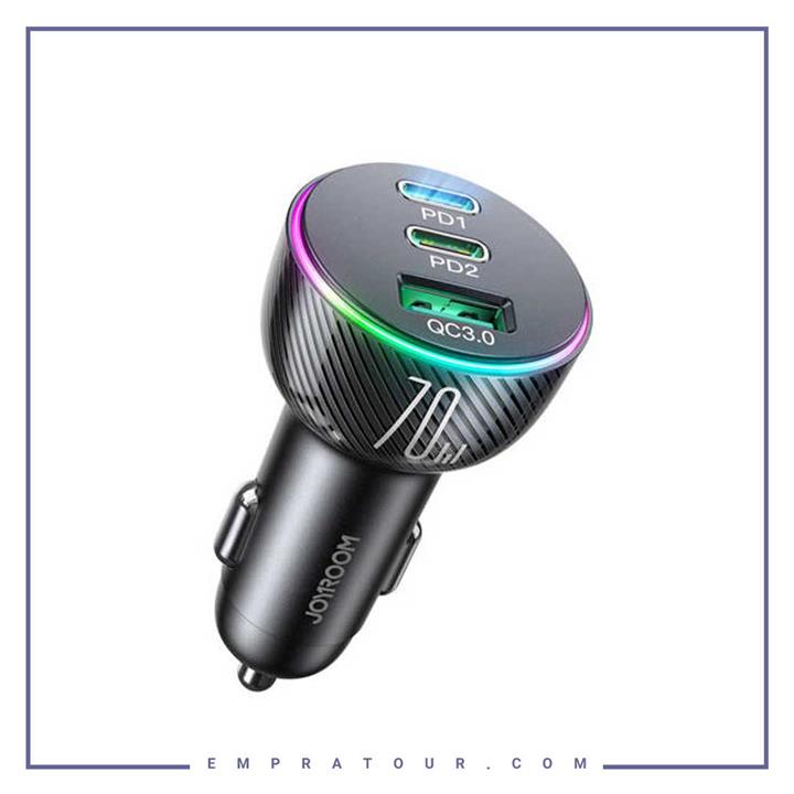 شارژر فندکی 70وات 3پورت جویروم Joyroom CAR CHARGER 70W JR-CL26