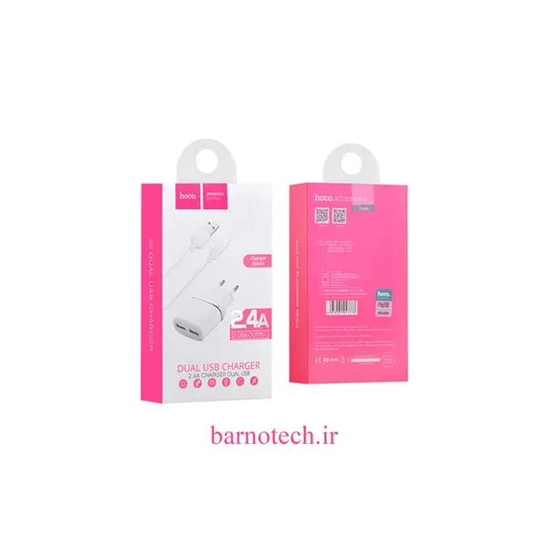 شارژر دیواری هوکو مدل C12 همراه با کابل لایتنینگ Hoco C12 Wall Charger with Lightning Cable - 4