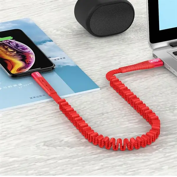 کابل فنری آیفونی هوکو Hoco U78 2.4A 1.2m Hoco U78 Cotton treasure Lightning Cable - 2