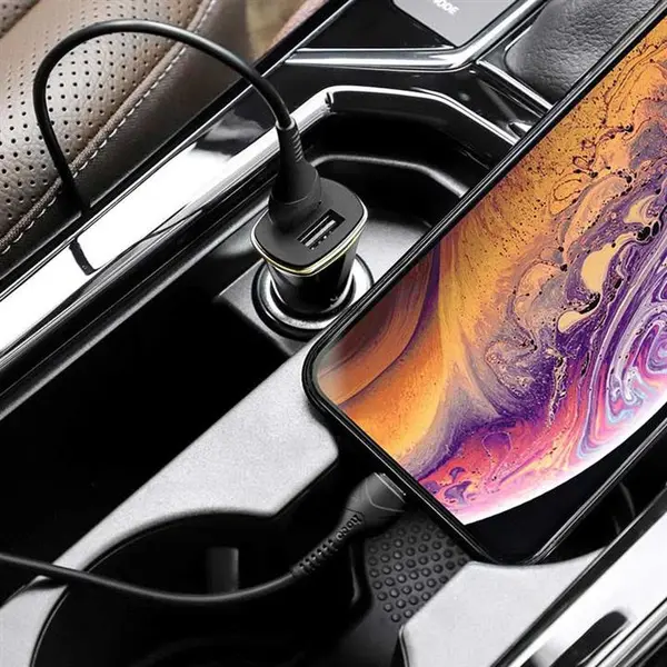 شارژر فندکی هوکو Hoco Z31 + کابل آیفونی Hoco Z31 Universe Dual USB Car QC 3.0 Ch - 3