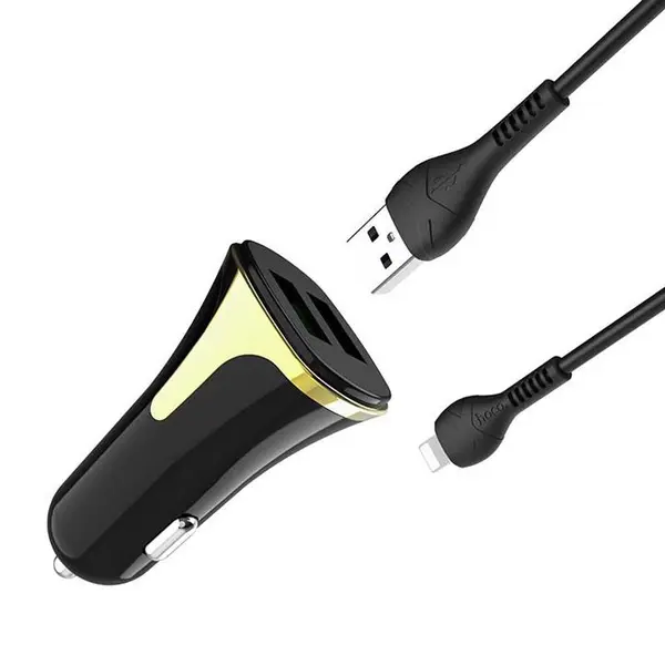 شارژر فندکی هوکو Hoco Z31 + کابل آیفونی Hoco Z31 Universe Dual USB Car QC 3.0 Ch - 4
