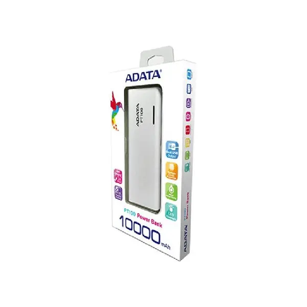 شارژر همراه ای دیتا مدل PT100 با ظرفیت 10000 میلی آمپر ساعت Adata PT100 10000mAh Power Bank - 2