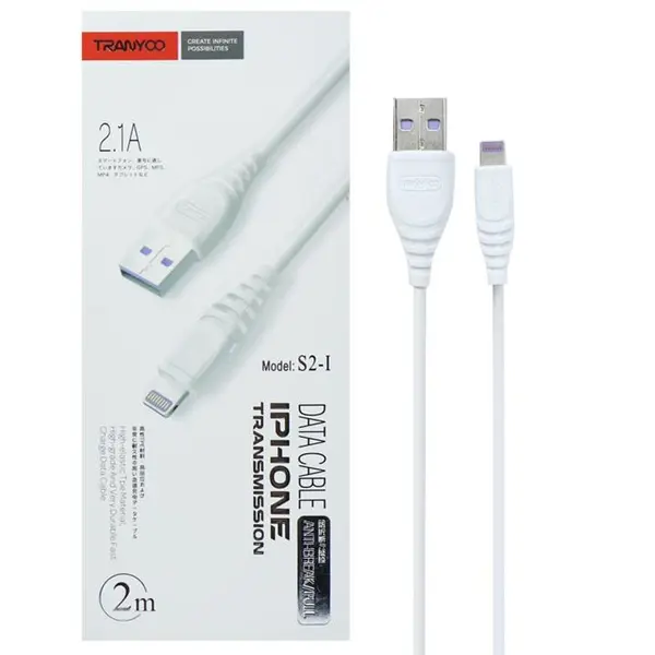 کابل لایتنینگ ترانیو Tranyoo S2 Cable توان 2.1 آمپر و طول 2 متر - 2
