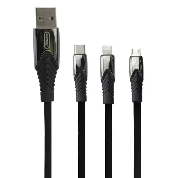 کابل ۳ سر فست شارژ Tranyoo XS3 5A 1.2m - 2