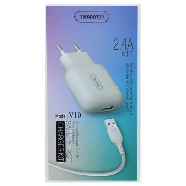 شارژر دیواری ترانیو مدل V10 همراه با کابل MicroUSB - 2