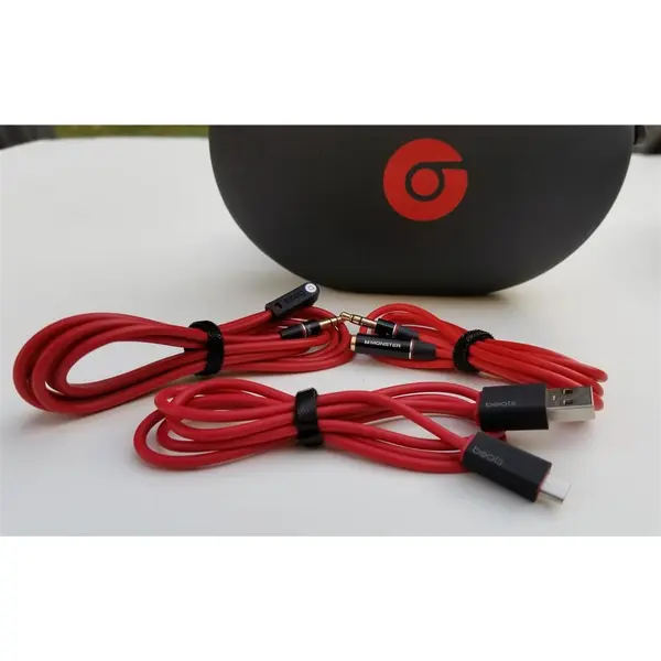 Matte Headphone Case for Beats Monster by Dr. Dre Studio, Wireless Studio, Solo Headphones INCLUDES 3 Accessory Cables 1"L" Type male-to-male, 1 male-to-female and 1 Micro USB cables - 2