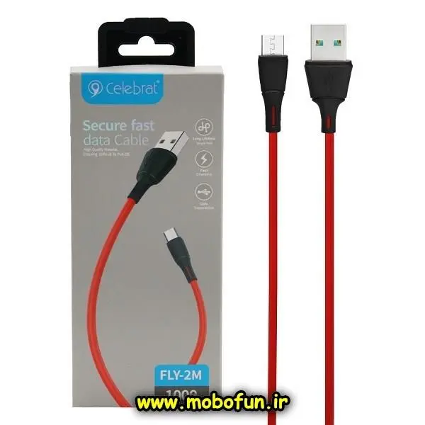 کابل شارژ فست MicroUSB سلبریت Celebrat مدل FLY-2M طول 1 متر - 2
