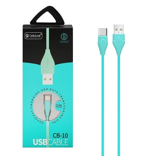 کابل شارژ سوپر فست USB به Type-C اورجینال برند Celebrat مدل CB-10 طول 1 متر