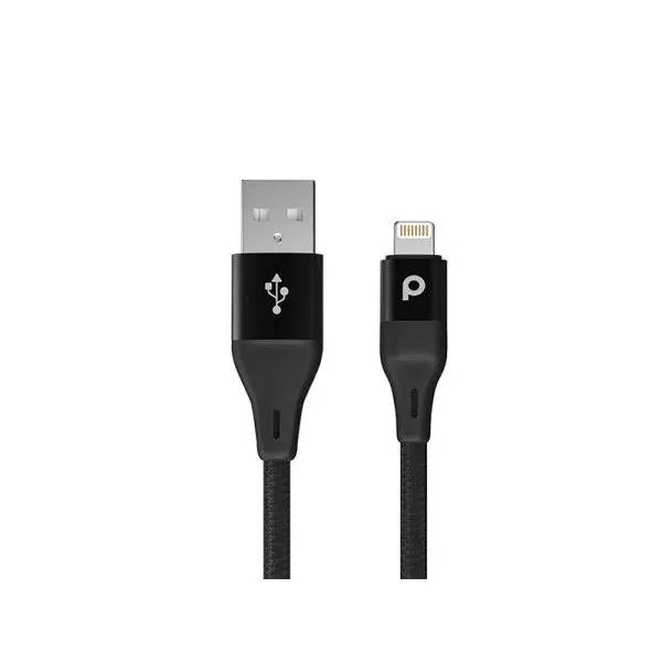 کابل شارژ لایتنینگ 2.4 آمپری پورودو Porodo PD-ALBR12 Aluminum Braided Lightning Cable