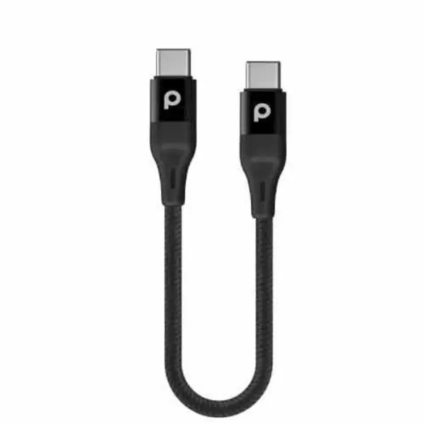 کابل دوسر تایپ سی شارژ سریع پاوربانکی با طول 25 سانت پورودو Porodo USB C to USB C Cable PD-CCBR025-BK