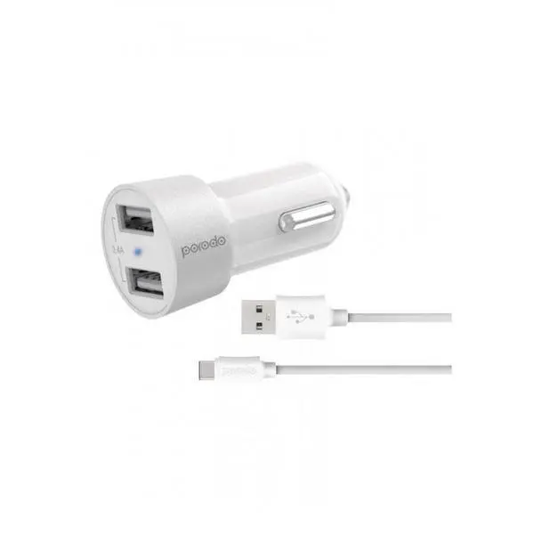 شارژ فندکی پرودو با 2 خروجیکابل Type C