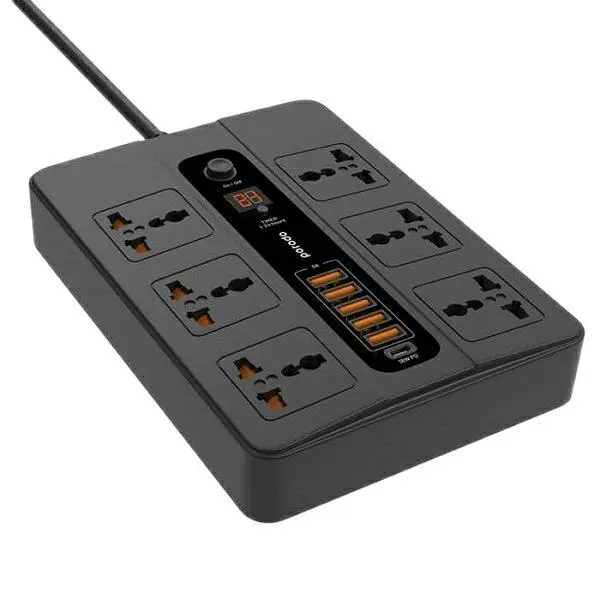 چندراهی برق پرودو مدل PD-FWCH003-BK Porodo PD-FWCH003-BK 6 AC 5 USB & USB-C PD Multiport Socket Charger - 4