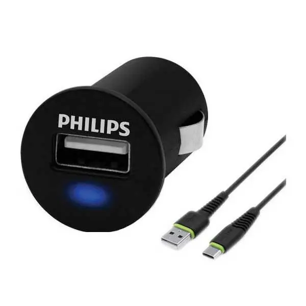 شارژر فندکی فیلیپس مدل DLP-2520U به همراه کابل تبدیل USB-C - 2