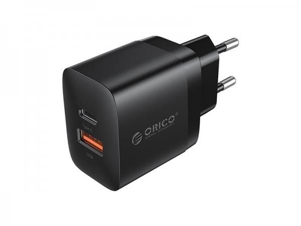 شارژر دیواری دو پورت 20 واتی و سریع اوریکو ORICO PV20-1U1C 2 Port Fast Charger 20W