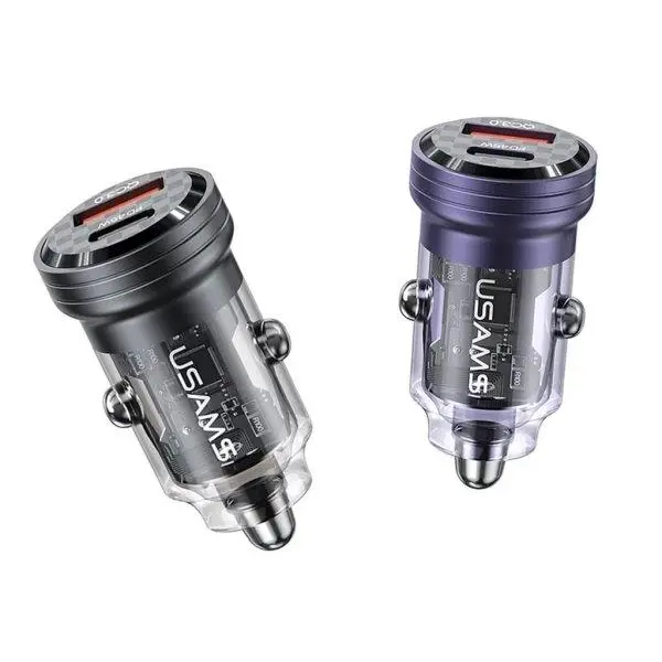 شارژر فندکی مینی فست 45 وات یوسامز USAMS US-CC175 Fast Charging Car Charger