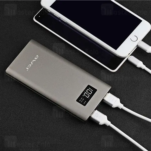 پاوربانک 10000 میلی آمپر اوی Awei P60K دارای نمایشگر LCD و دو پورت... - 4