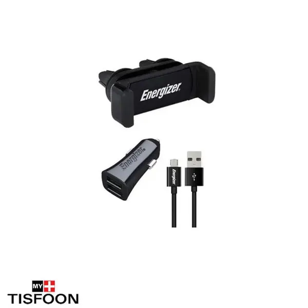 شارژر فندکی اوی مدل x10 همراه با کابل دو سر و پایه نگه دارنده موبایل awei X10 Car kit car charger with cable and holder - 4