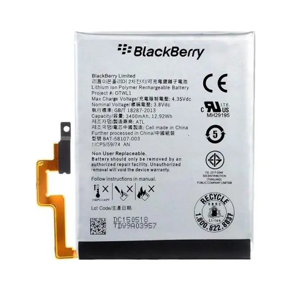باتری موبایل بلک بری مدل OTWL1 با ظرفیت 3480mAh مناسب برای گوشی موبایل بلک بری Passport Black Berry OTWL1 3480mAh Battery For BlackBerry Passport - 3