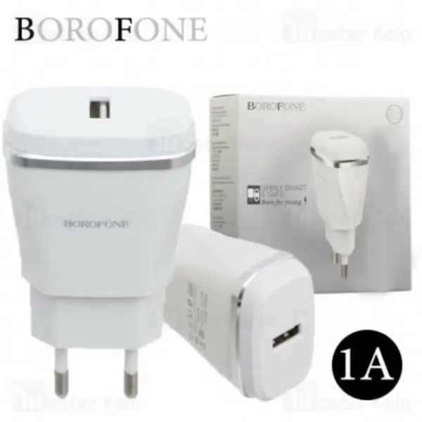 شارژر دیواری تک پورت 1 آمپر بروفون Borofone BA1A Single USB Charger - 5
