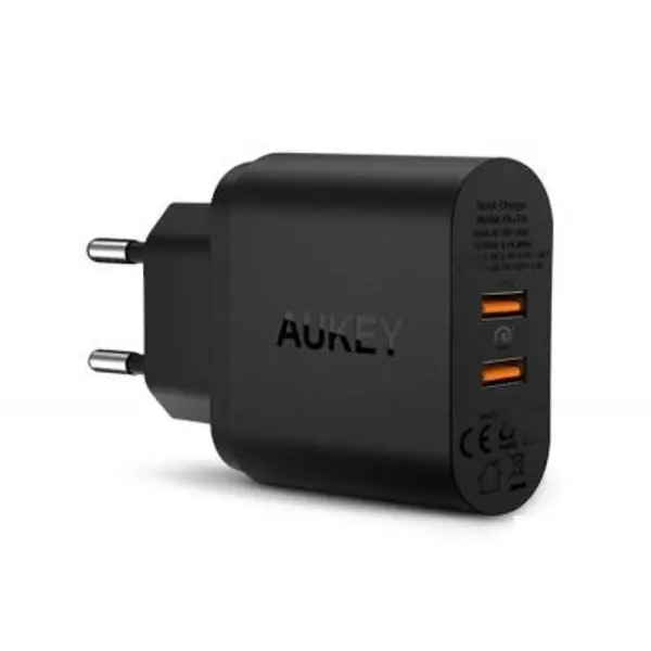 شارژر فست شارژ 2 پورت Fast Charger Dual USB Port Aukey PA-T16