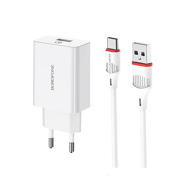 شارژر دیواری بروفون مدل BA21A-USB-C به همراه کابل تبدیل USB-C