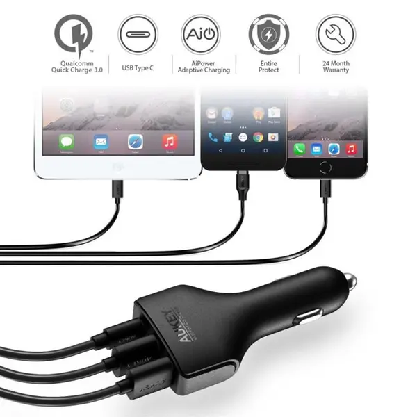 شارژر فندکی آکی مدل CC-Y3 Aukey CC-Y3 Car Charger