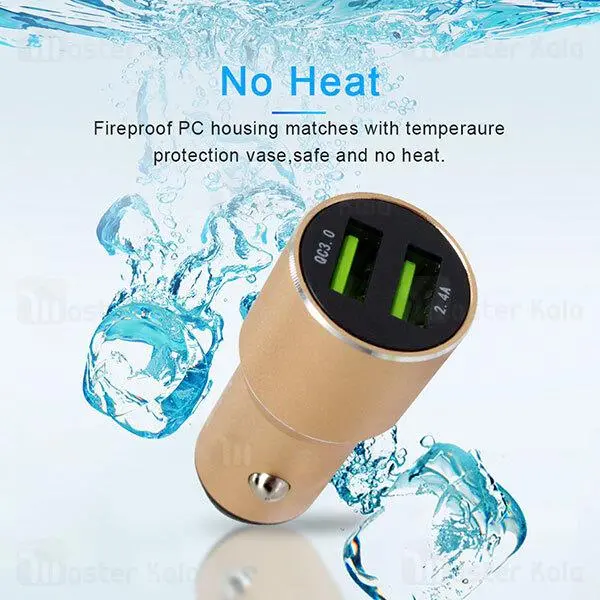 شارژر فندکی باوین مدل PC376 به همراه کابل تبدیل microUSB Bavin PC376 Car Charger With microUSB cable