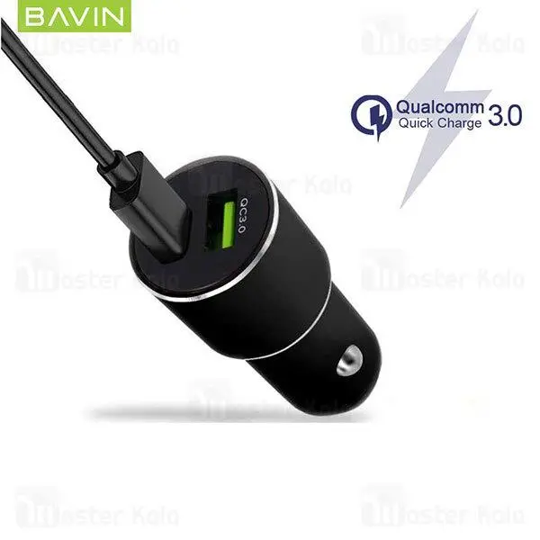 شارژر فندکی باوین مدل PC376 به همراه کابل تبدیل microUSB Bavin PC376 Car Charger With microUSB cable