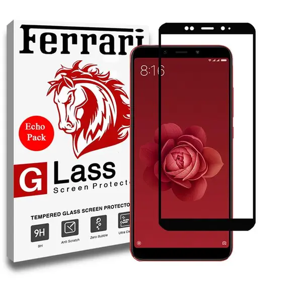 محافظ تمام چسب صفحه نمایش گلس فراری مدل 5D Dual مناسب برای گوشی موبایل شیائومی Mi A2 / Mi 6X پک تک عددی Ferrari Full Adhensive 5D Dual Glass Screen Protector For Xiaomi Mi A2 / Mi 6X - 3