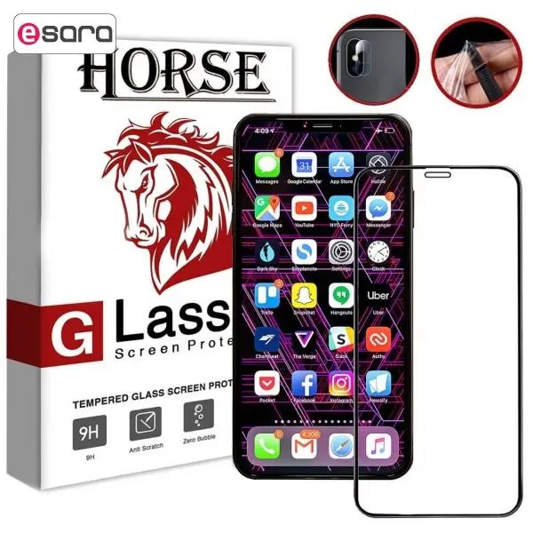 محافظ صفحه نمایش گوشی تمام چسب شیشه ای فراری مدل Full Adhesive مناسب برای اپل آیفون Xs Max Full Cover and Full Adhesive protector Ferrari Temperd glass Apple Iphone Xs Max