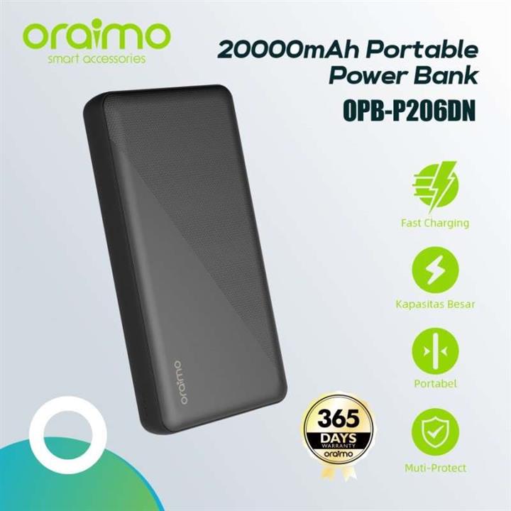 پاوربانک(شارژر همراه) Oraimo مدل OPB-P206DN ظرفیت ۲A 20000mAh