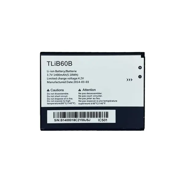 باتری آلکاتل TLiB60B ظرفیت 1400 میلی آمپر ساعت - 2