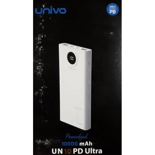پاوربانک یونیوو مدل UN10PD Ultra ظرفیت ۱۰۰۰۰ میلی آمپر