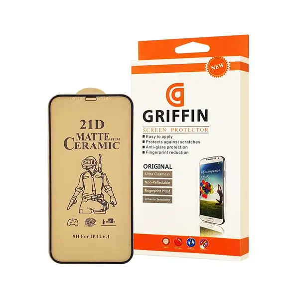 محافظ صفحه نمایش سرامیکی مات گریفین مدل FLCRM GN to مناسب برای گوشی موبایل اپل iPhone 12