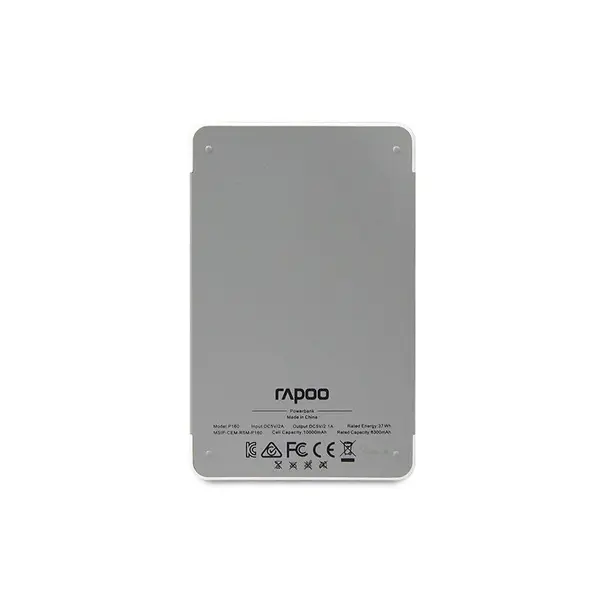 پاور بانک رپو مدل پی 160 با ظرفیت 10400 میلی آمپر ساعت RAPOO P160 10400mAh Powerbank