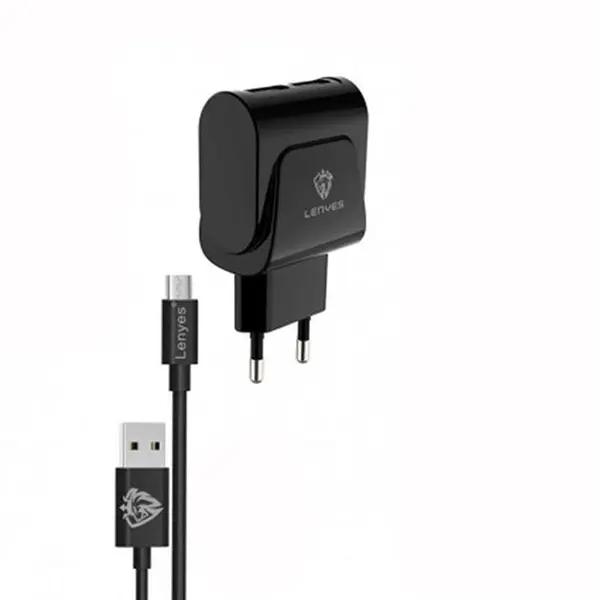 شارژر دیواری لنیز مدل LCH085-EU به همراه کابل تبدیل MicroUSB Lenyes LCH085-EU Charger With MicroUSB Cable - 2