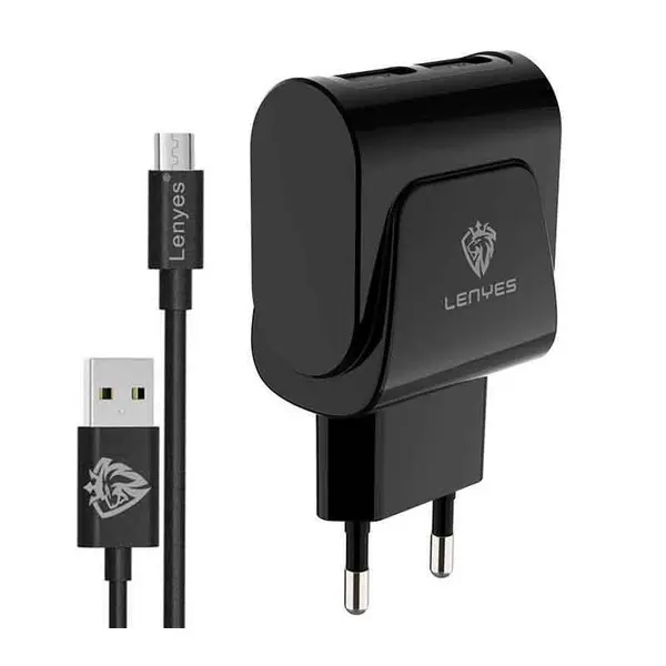 شارژر دیواری لنیز مدل LCH085-EU به همراه کابل تبدیل MicroUSB Lenyes LCH085-EU Charger With MicroUSB Cable - 3
