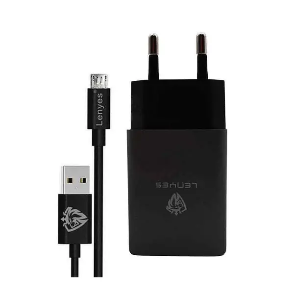 شارژر دیواری لنیز مدل LCH086 به همراه کابل تبدیل MicroUSB Lenyes LCH086 Charger With MicroUSB Cable - 2