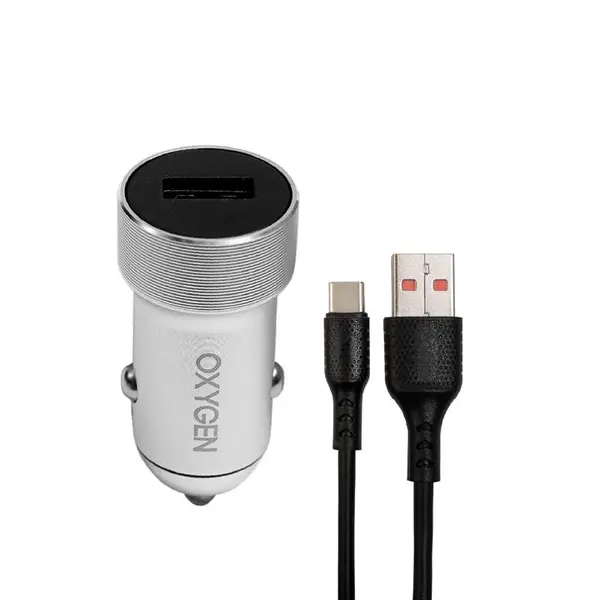 شارژر فندکی 18 وات اکسیژن مدل AC-06 به همراه کابل تبدیل USB-C - 2