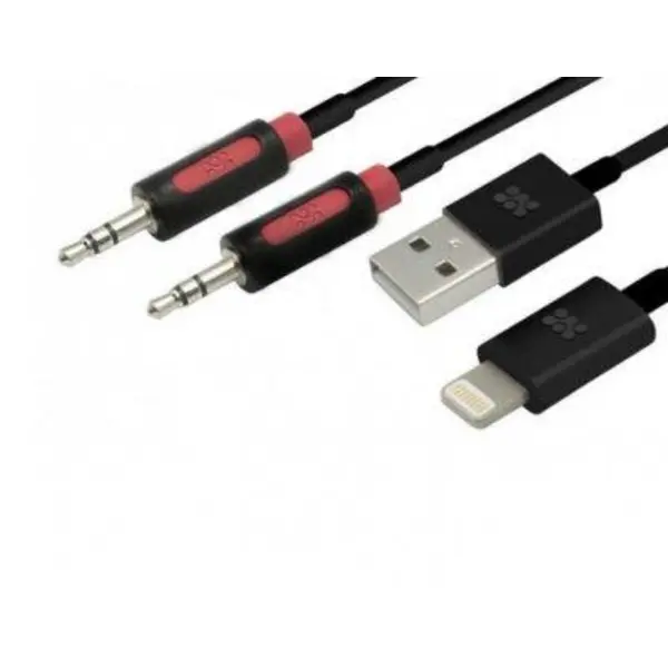 کابل شارژ و انتقال داده و صدا لایتنینگ پرومیت Promate linkMate.LTA USB to Lightning Sync/Charge & 3.5mm Audio Cable - 2
