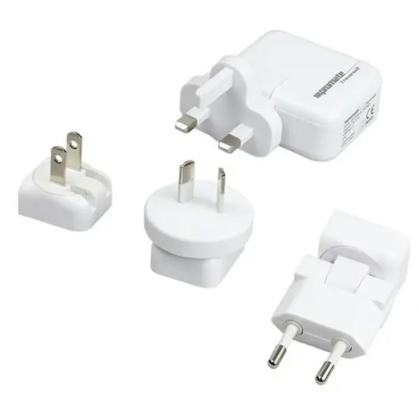 شارژر دیواری دو پورت با چهار مبدل برق شهری Promate Promate Traverse 2 Wall Charger - 4