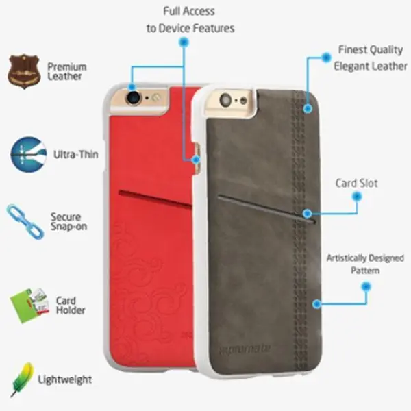 کیف موبایل پرومیت Slit-i6P Promate Slit-i6P Classy Snap-On leather Case with Card Slot for iPhone 6/6S Plus - 5