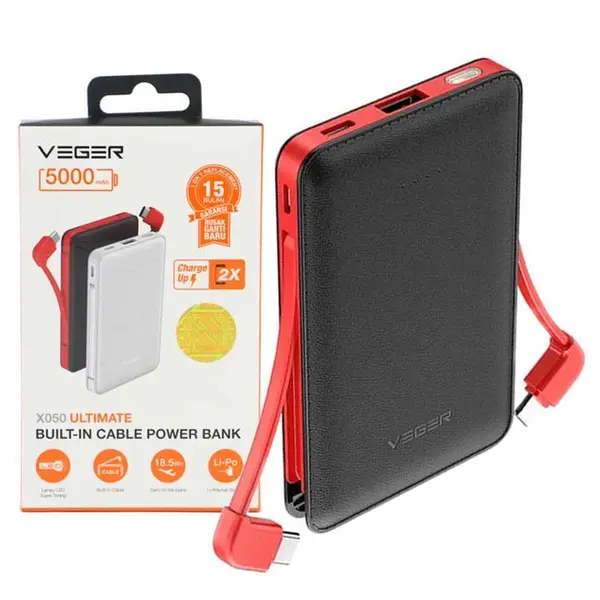 شارژر همراه وگر مدل X050 ظرفیت 5000 میلی آمپرساعت Veger X050 5000mAh Power Bank - 4