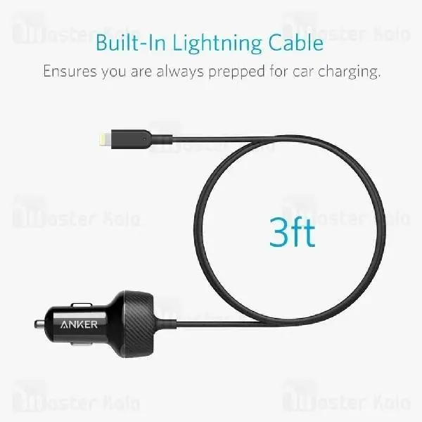 شارژر فندکی ANKER مدل POWERDRIVE 2 ELITE Anker A2214 PowerDrive 2 Elite with Lightning Connector UN with Offline Packaging V3 - 4