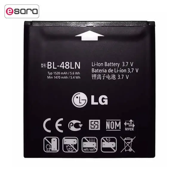 باتری موبایل ال جی مدل BL-48LN با ظرفیت 1520 میلی آمپر ساعت مناسب برای گوشی موبایل LG optimus 3d و LG optimus elite - 2